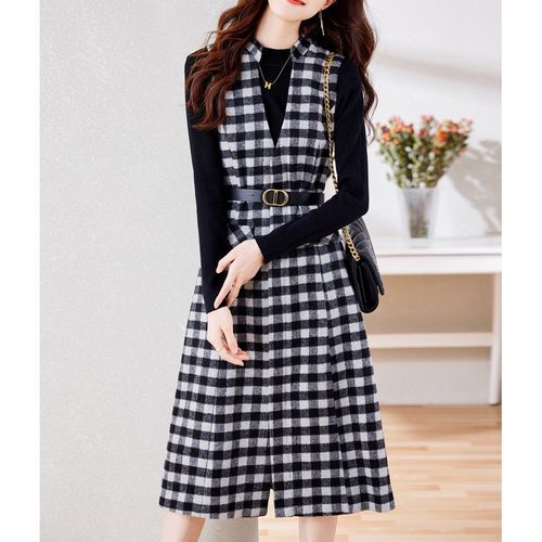 Gingham dungaree dress hotsell