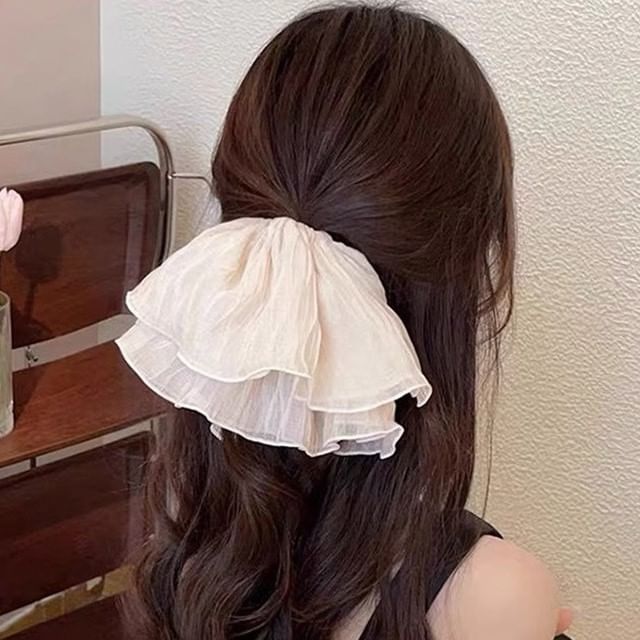 Poppin-Ruffle Mesh Scrunchie