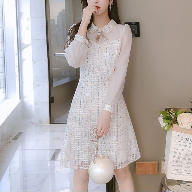 floral pink long sleeve dress Keep It Authentic Pink Floral Embroidered Mini Dress