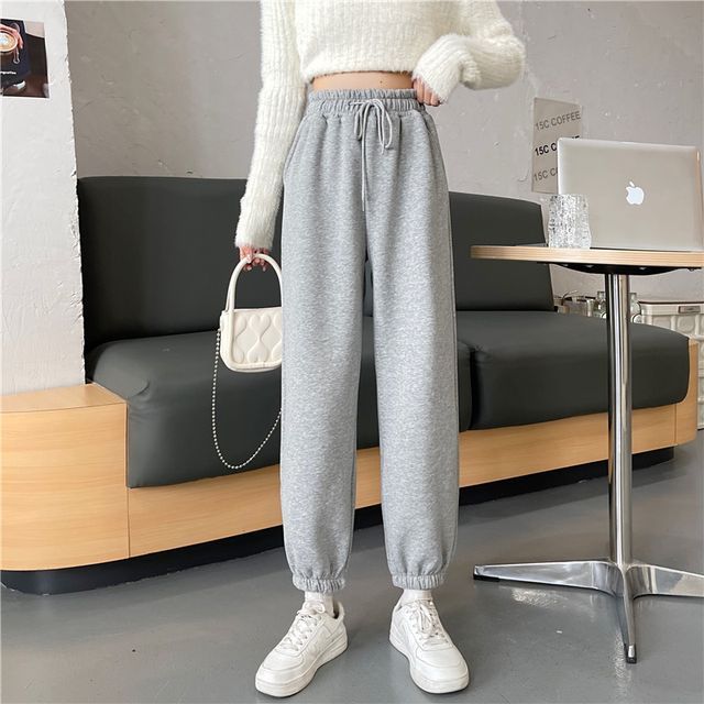 Everose-High Waist Plain Sweatpants