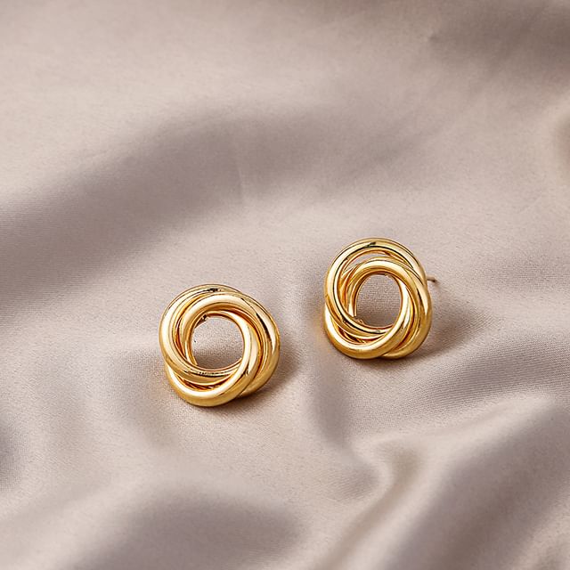 Hansha-Interlocking Hook Alloy Stud Earring