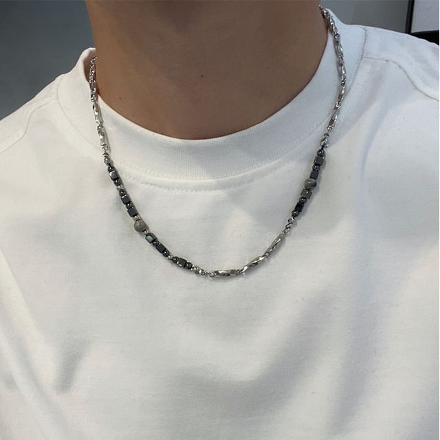 Lilafey-Faux Gemstone Alloy Choker