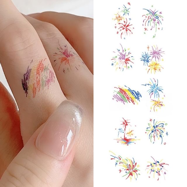 Pivoine-Firework Waterproof Temporary Tattoo
