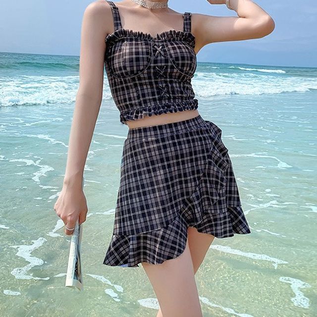 plaid tankini