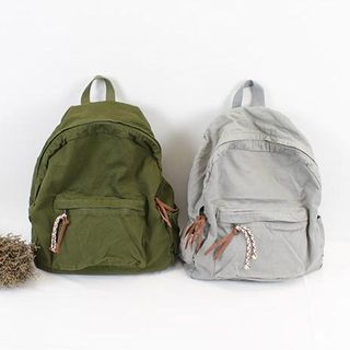 Ms Bean - Plain Canvas Backpack | YesStyle