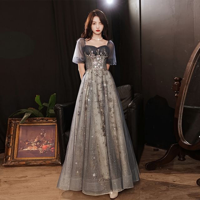 embellished mesh cocktail dress Cap Sleeve Embellished Mesh Midi Dress Black