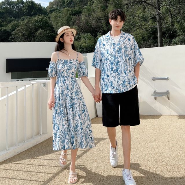Floral Hawaiian Couple Dress Matching Hawaiian Shirts Dresses Paradise Found Shirts Floral Hawaiian Couple Dress Matching Hawaiian Shirts Dresses Paradise Found Shirts