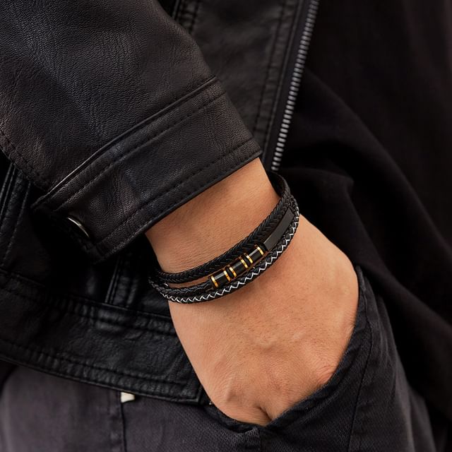 Tenri-Faux Leather Woven Bracelet