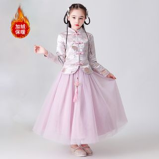 mandarin collar maxi dress