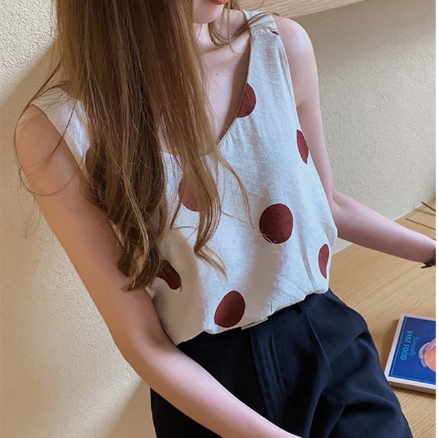 Everose-Dotted Tank Top