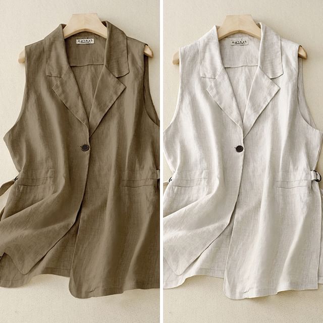 Supernova-Plain Single-Button Vest