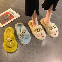 Frivole - Chain Fluffy Slippers (Various Designs)