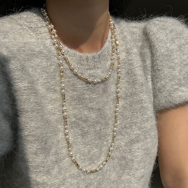 Lumpy Pearl Sugar Lump - Faux Pearl Alloy Necklace (Various Designs) | YesStyle