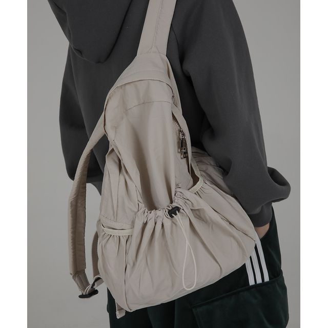SIMPLY MOOD Drawcord Nylon Backpack YesStyle