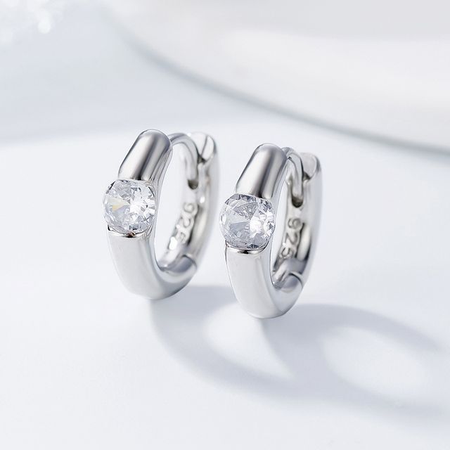 Forainer-Rhinestone Hoop Earring