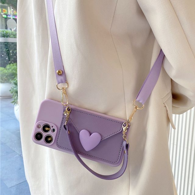 Adabidabo Heart Coin Purse Phone Case iPhone 14 Pro Max 14