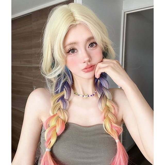 Jellyfish-Rainbow Braids Long Full Wig