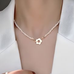 Kulala - Alloy Flower Pearl Necklace Kulala - Alloy Flower Pearl Necklace