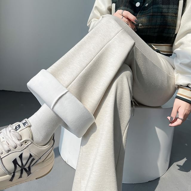 Acoustic Rain-Drawstring Waist Plain Flared Pants