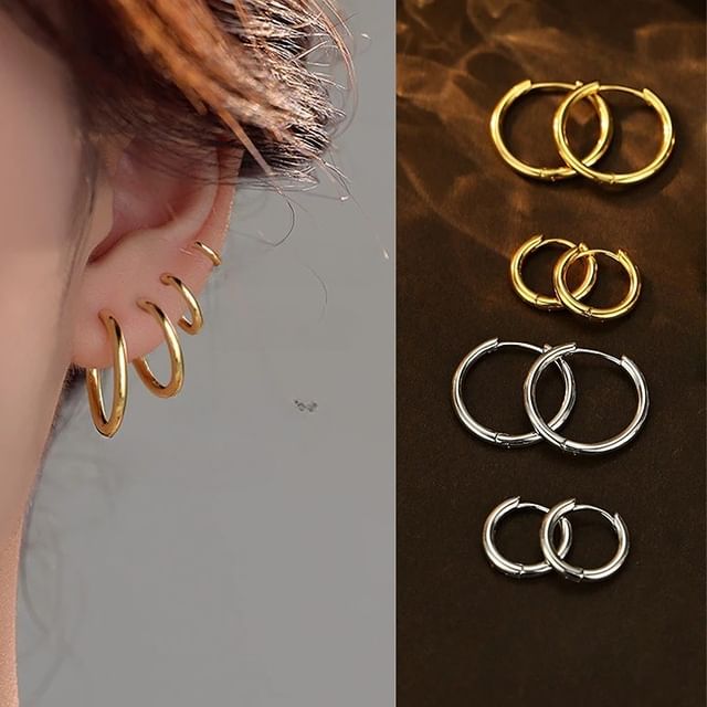 pexrl jewelry-Sterling Silver Hoop Earring