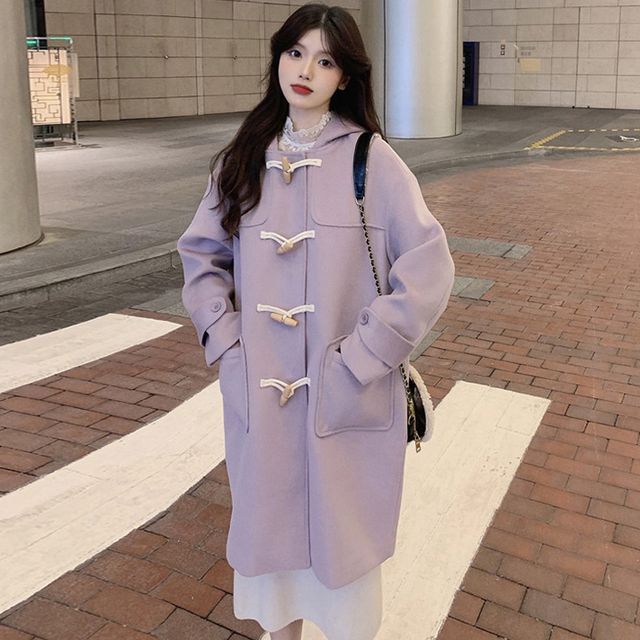 hooded toggle coat