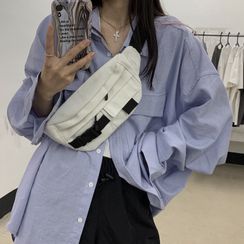 Banash - Buckled Canvas Sling Bag Banash - Buckled Canvas Sling Bag