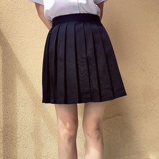 College Affair - Plain Pleated Mini Skirt | YesStyle