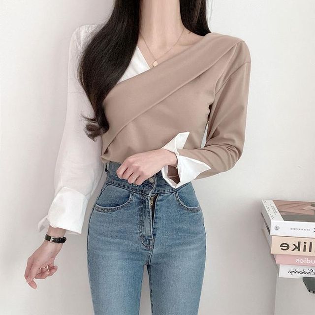 Coris-Two Tone Blouse