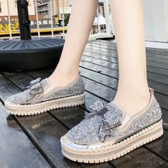Weiya - Platform Sequined Slip Ons Weiya - Platform Sequined Slip Ons