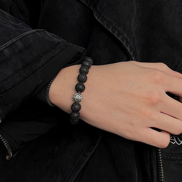 Black Degree-Beaded Bracelet