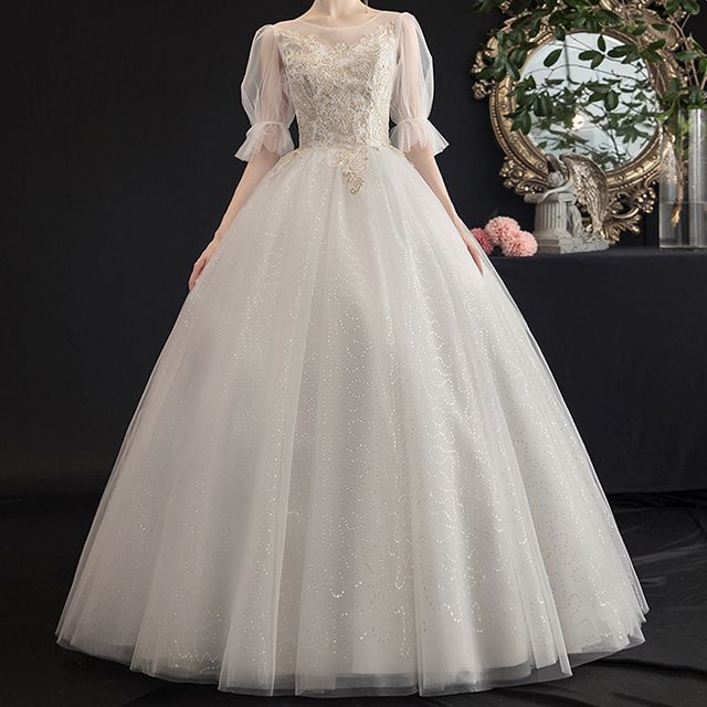 Charmeuse - Lace Panel Wedding Ball Gown / Set | YesStyle Charmeuse - Lace Panel Wedding Ball Gown / Set | YesStyle