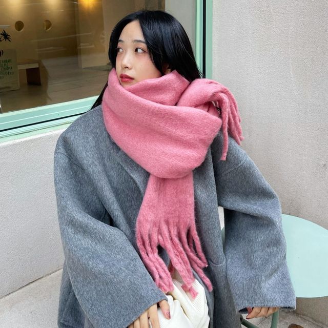 Hatrix-Plain Fringed Scarf