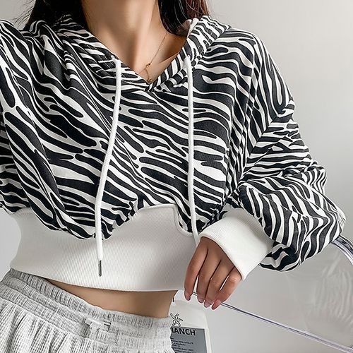 Zebra 2025 crop hoodie