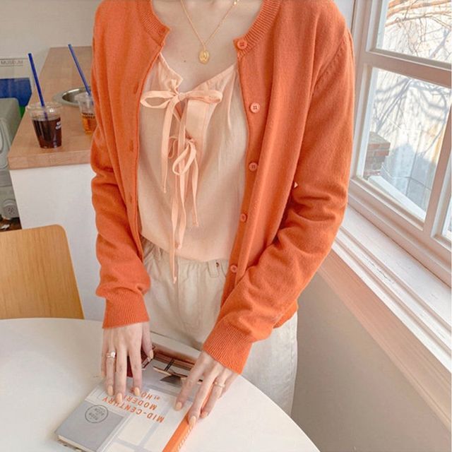 Everose-Elbow-Sleeve Boat Tie Neck Plain Blouse