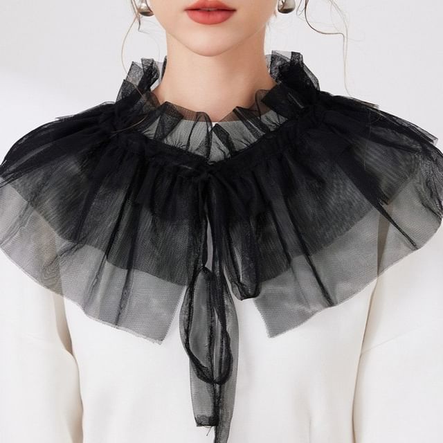 GOGO Girl-Ruffle Mesh Decorative Collar
