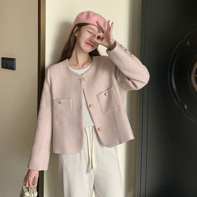 Tzarkozy-Plain Button Jacket