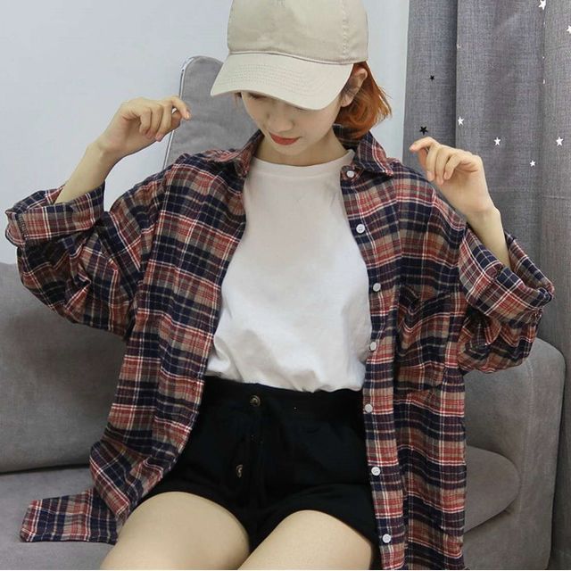 Gilmort-Long-Sleeve Plaid Shirt