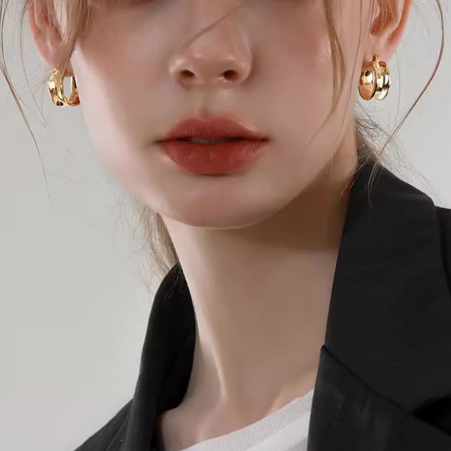 Hansha-Irregular Alloy Huggie Earring
