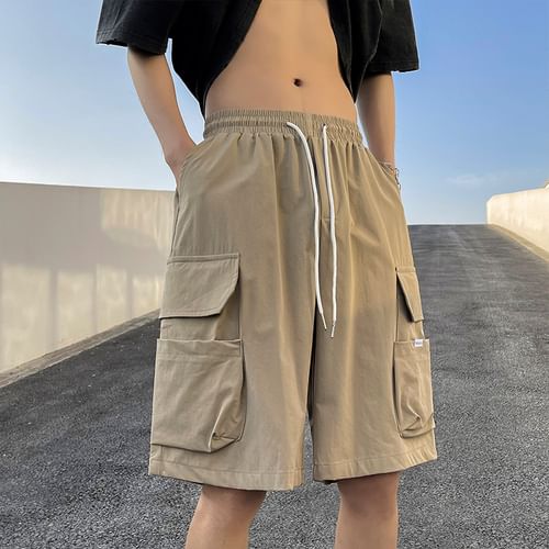 Brown Cargo Shorts Low Rise