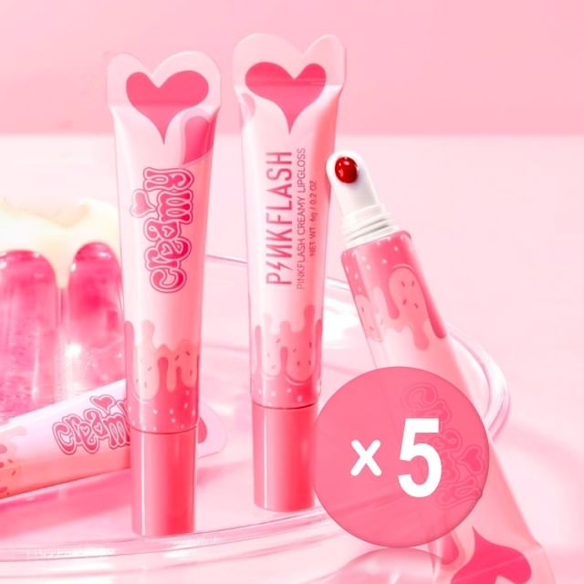PINKFLASH-Hydrating Lip Gloss - 4 Colors 5pcs Bundle Set