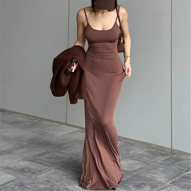 Asiris - Spaghetti Strap Plain Maxi Mermaid Bodycon Dress | YesStyle Asiris - Spaghetti Strap Plain Maxi Mermaid Bodycon Dress | YesStyle