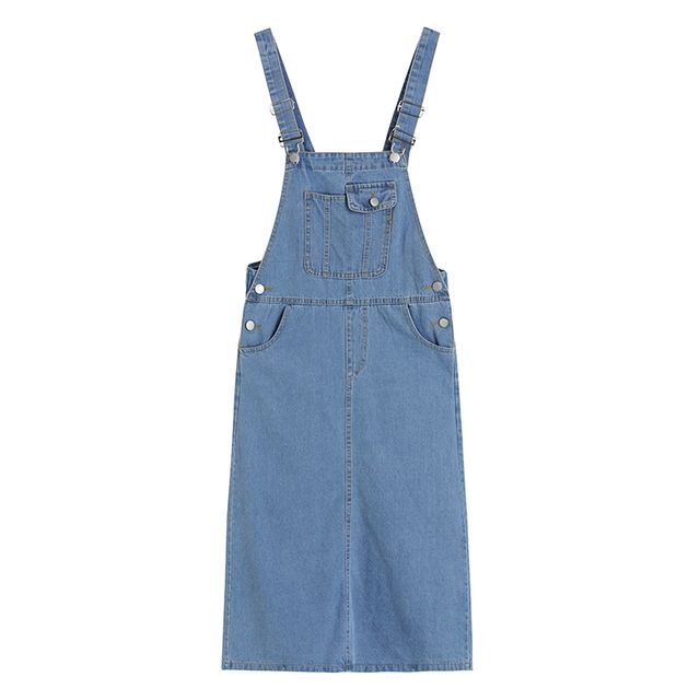 MISHI CLUB - Denim Midi Overall Dress | YesStyle