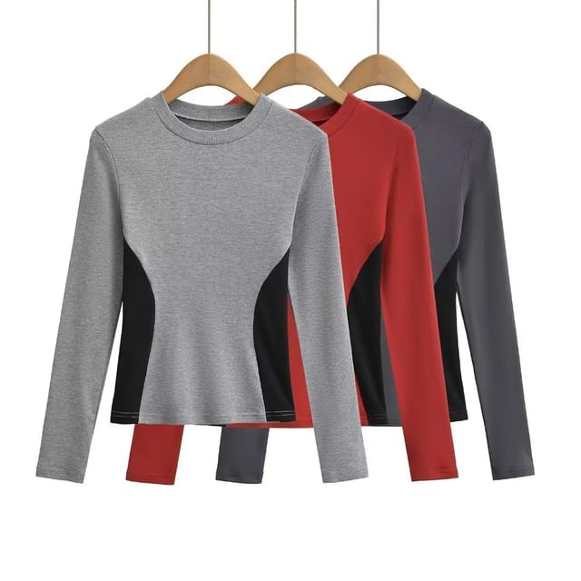 Asiris-Long-Sleeve Crewneck Plain Tee