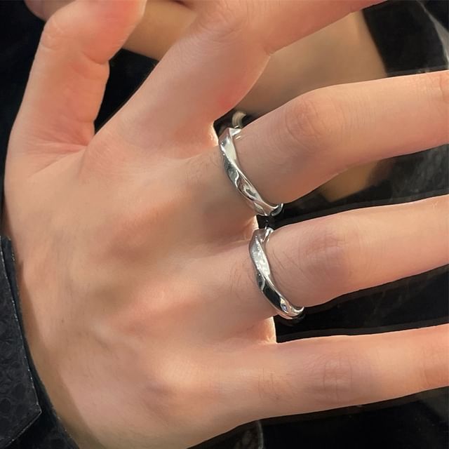 Lilafey-Twisted Stainless Steel Ring