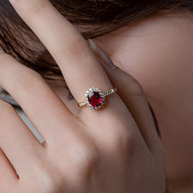 Phoenoa-Faux Crystal Sterling Silver Ring