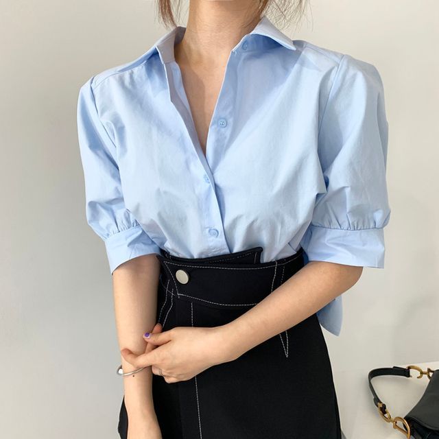 Everose-Puff-Sleeve Blouse