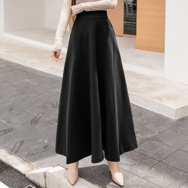 Juuri - Plain A-Line Maxi Skirt | YesStyle