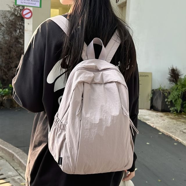 Melois-Plain Nylon Backpack