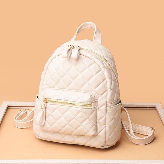 Letheroni-Faux Leather Quilted Backpack