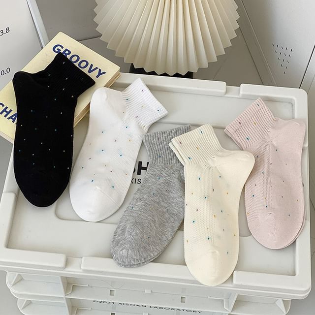 MOGLA-Dotted Perforated Socks